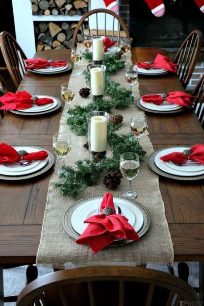 Коледна украса маса
